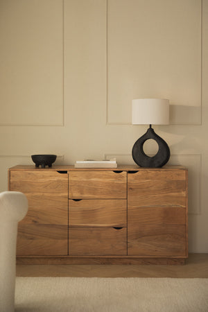 Ruben Solid wood Mango Sideboard with 2 Door & 3 Drawer in Natural Finish