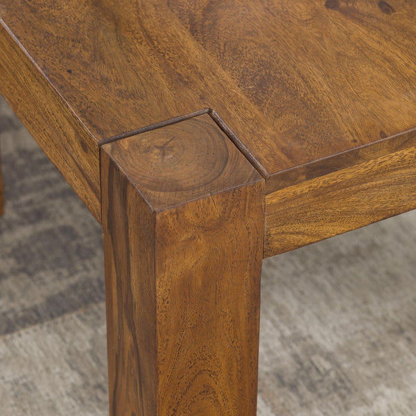 Solid Wood Sheesham Small Center Table With Grooves On The Top