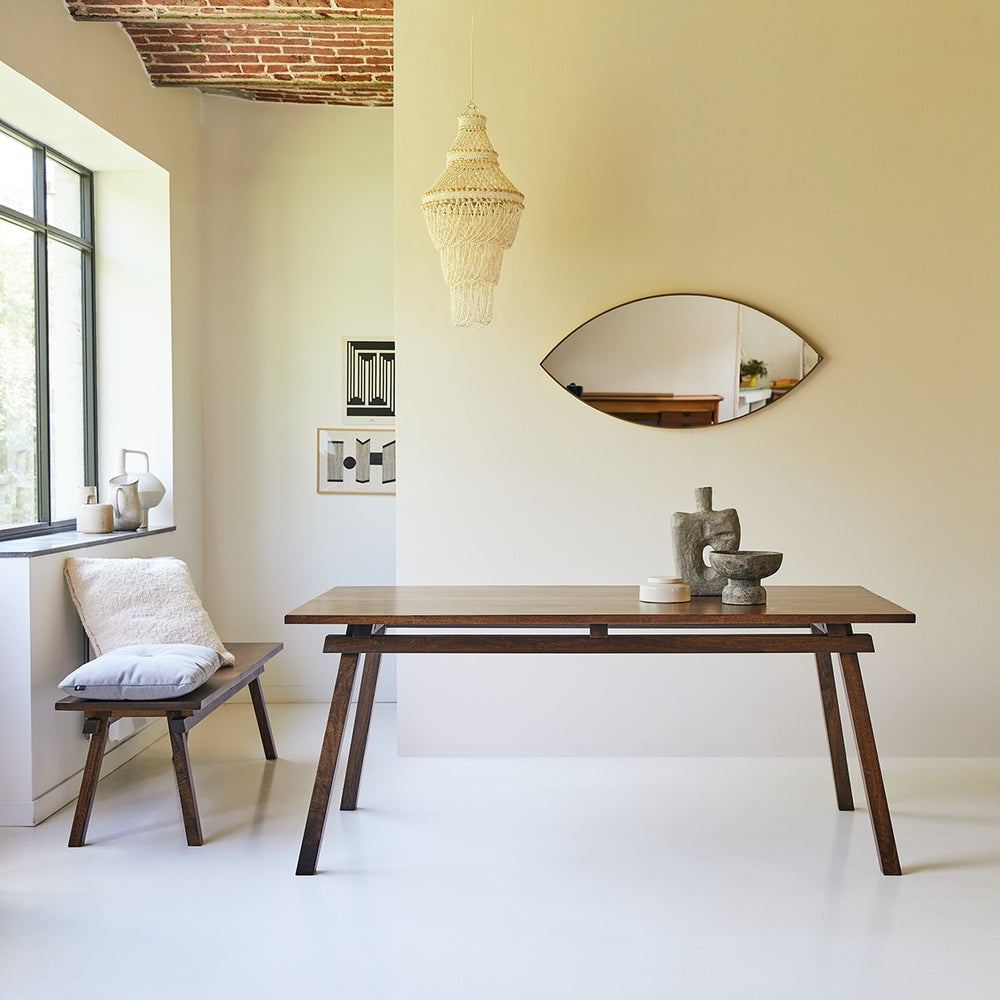 Diner Solid Wood Mango Dining Table in Provincial Teak Finish