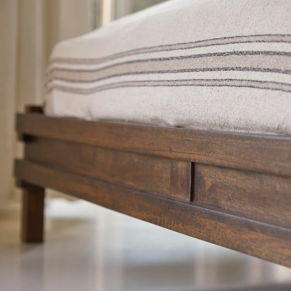 Quinlynn Solid wood King Size Bed in Provincial Teak Finish (Matrress Size 72-78 inches )