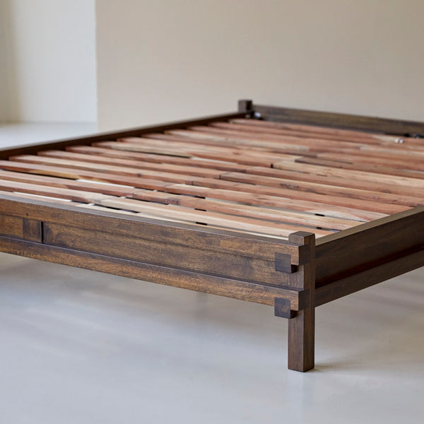 Quinlynn Solid wood King Size Bed in Provincial Teak Finish (Matrress Size 72-78 inches )