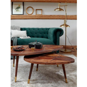 Solid wood sheesham D face Center table