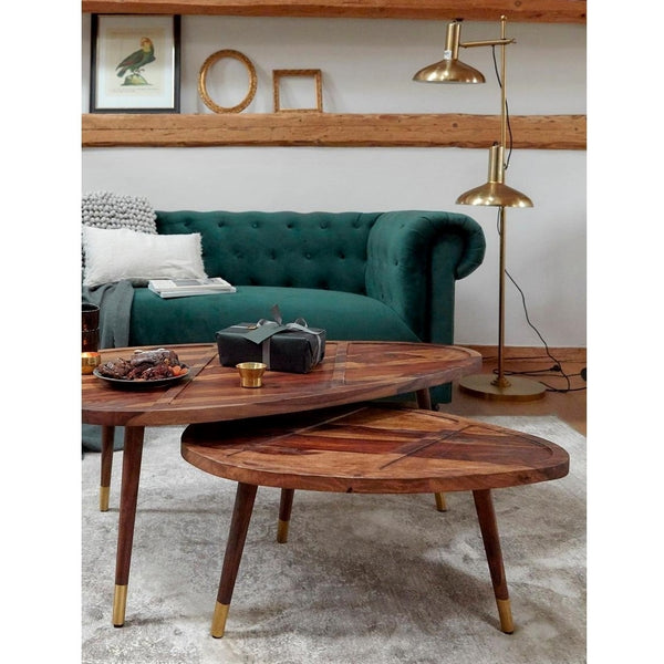 Solid wood sheesham D face Center table