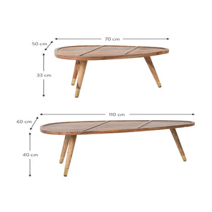 Solid wood sheesham D face Center table