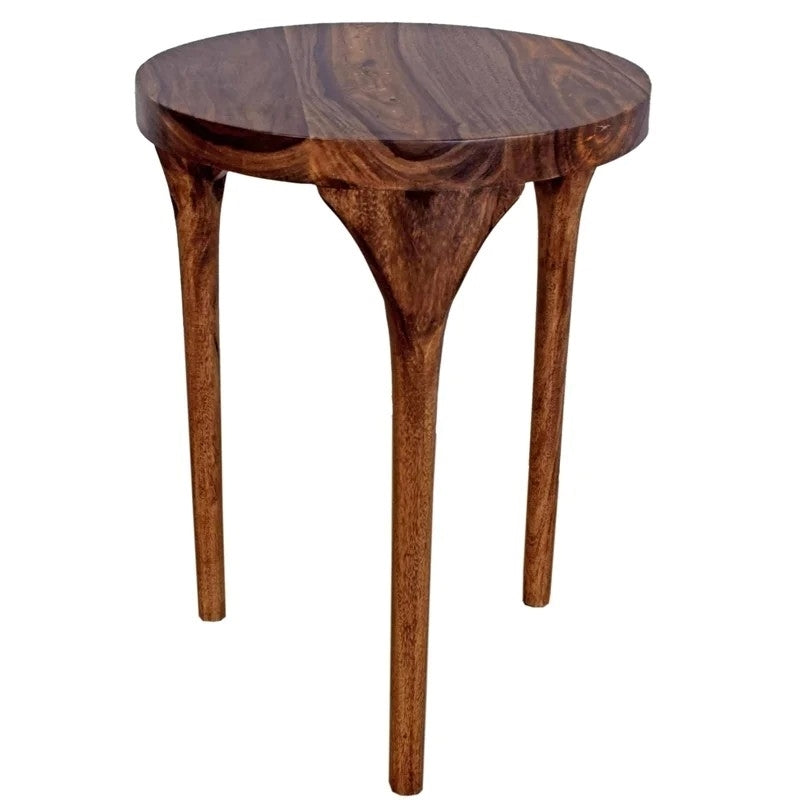 Hawthorne Collections Sheesham Accents Solid Wood End Table - Brown