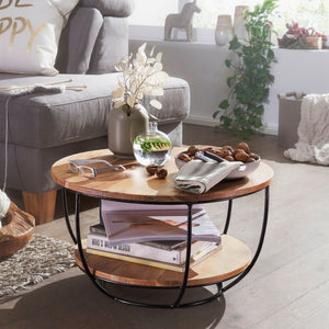 Solid Wood Round Living Room Center Table
