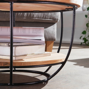Solid Wood Round Living Room Center Table