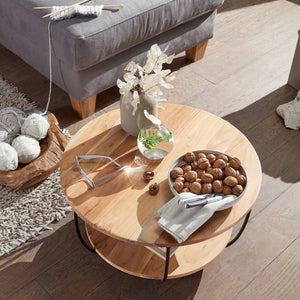 Solid Wood Round Living Room Center Table