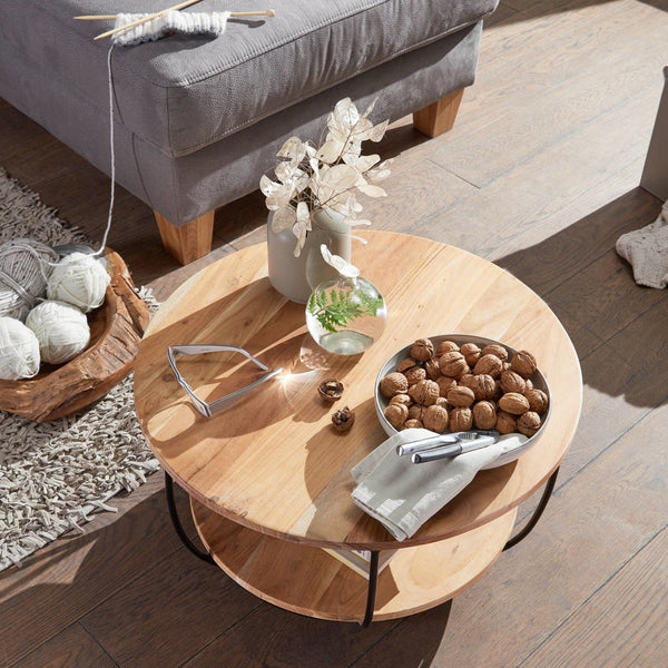 Solid Wood Round Living Room Center Table