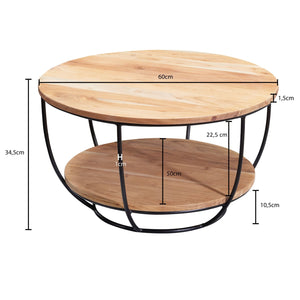 Solid Wood Round Living Room Center Table