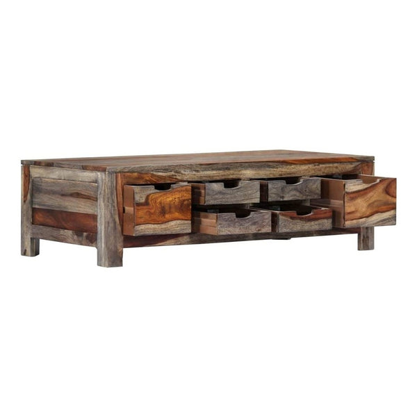 Solid Wood Sheesham Coffee Table With 6 Drawers