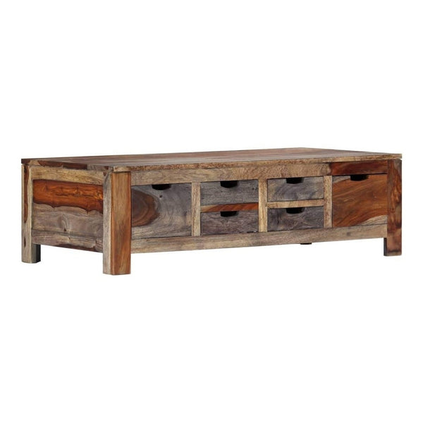 Solid Wood Sheesham Coffee Table With 6 Drawers