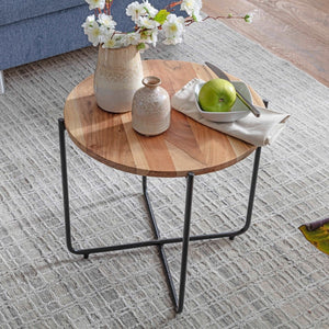 Solid Wood Center  Table With Iron Legs