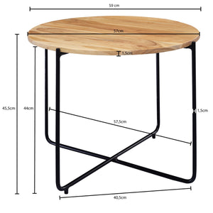 Solid Wood Center  Table With Iron Legs