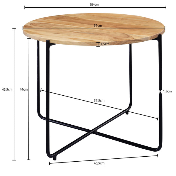 Solid Wood Center  Table With Iron Legs