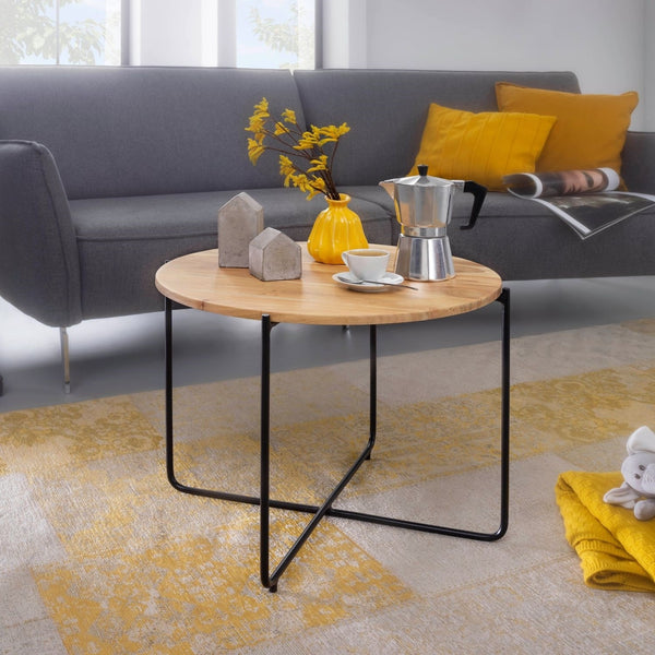 Solid Wood Center  Table With Iron Legs