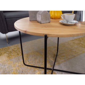 Solid Wood Center  Table With Iron Legs