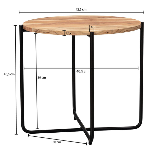Solid Wood Center  Table With Iron Legs