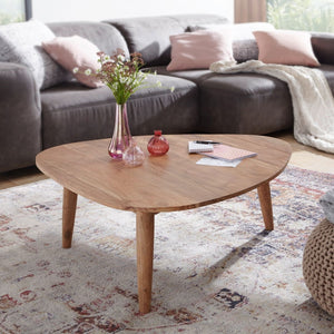 Solid Wood Center Table With Unique Triangular Shape
