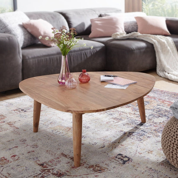 Solid Wood Center Table With Unique Triangular Shape