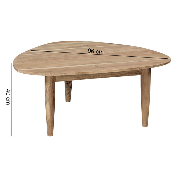 Solid Wood Center Table With Unique Triangular Shape