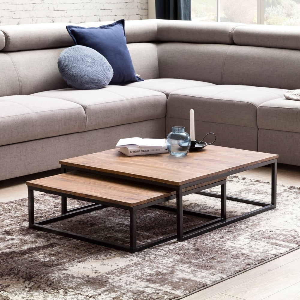 Solid Wood Sheesham Set Of 2 Side Nesting Coffee Table
