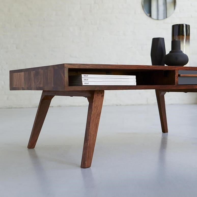 Solid Wood Sheesham Coffee Table With 2 Drawer And 2 open shelves