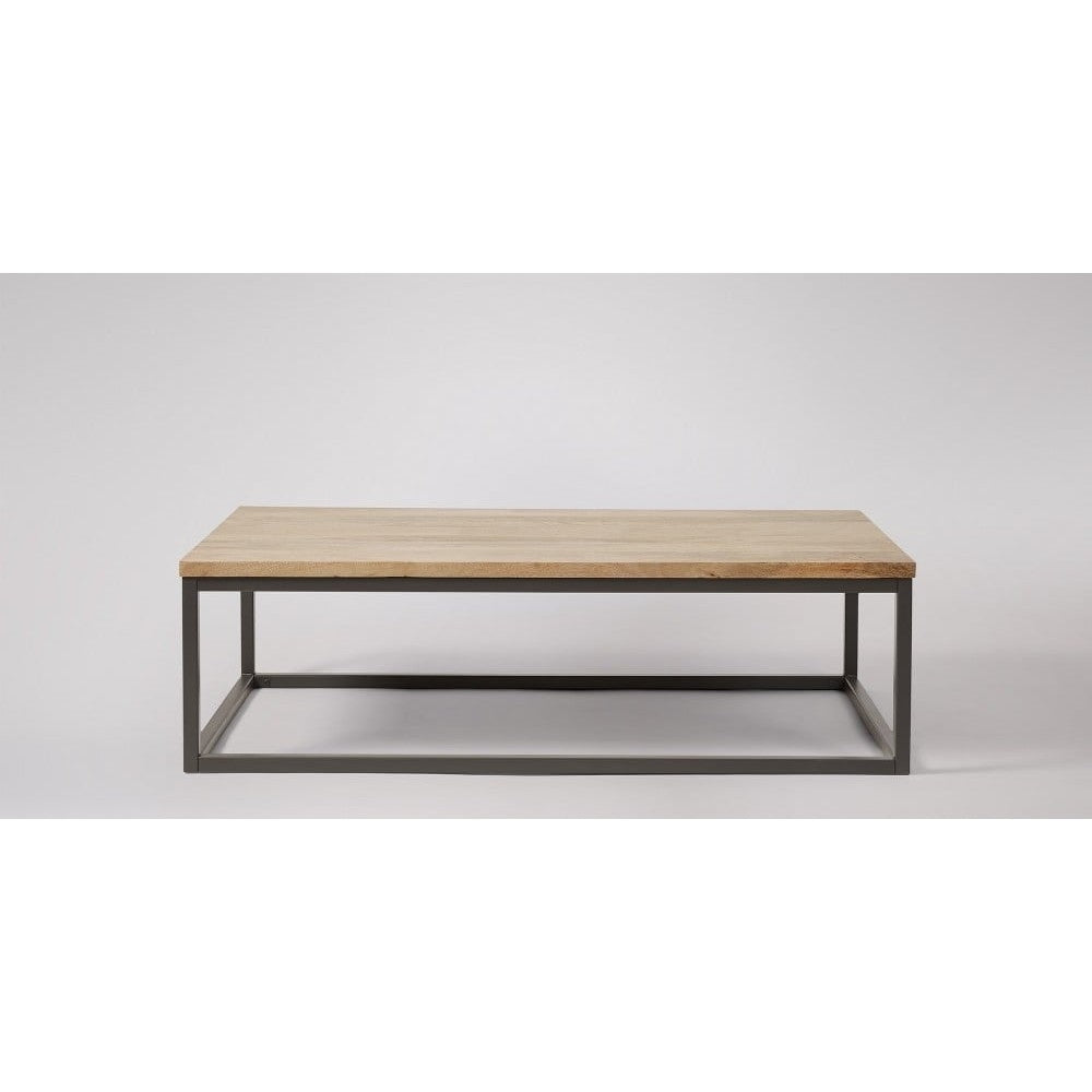 Solid Wood And Iron Coffe Table With Plane Top