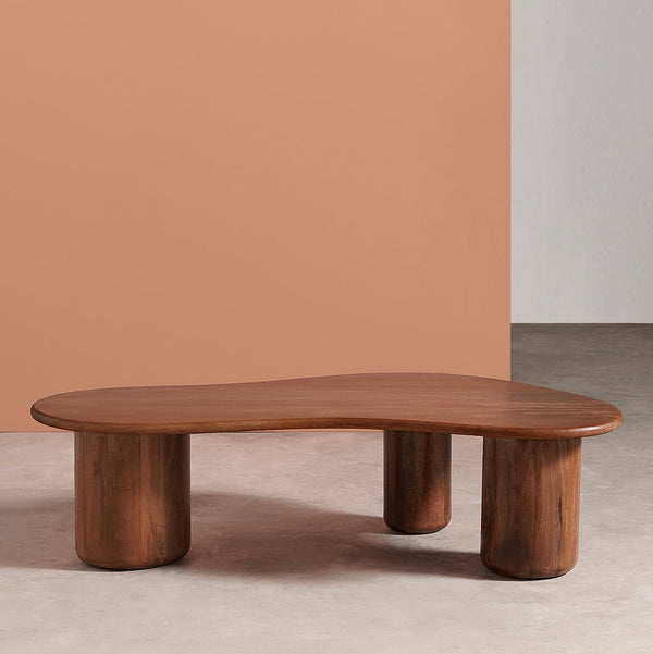 Hima Solid Wood Coffee Table in dark brown Finish