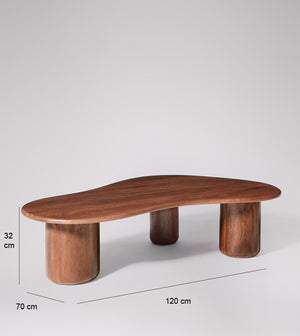 Hima Solid Wood Coffee Table in dark brown Finish