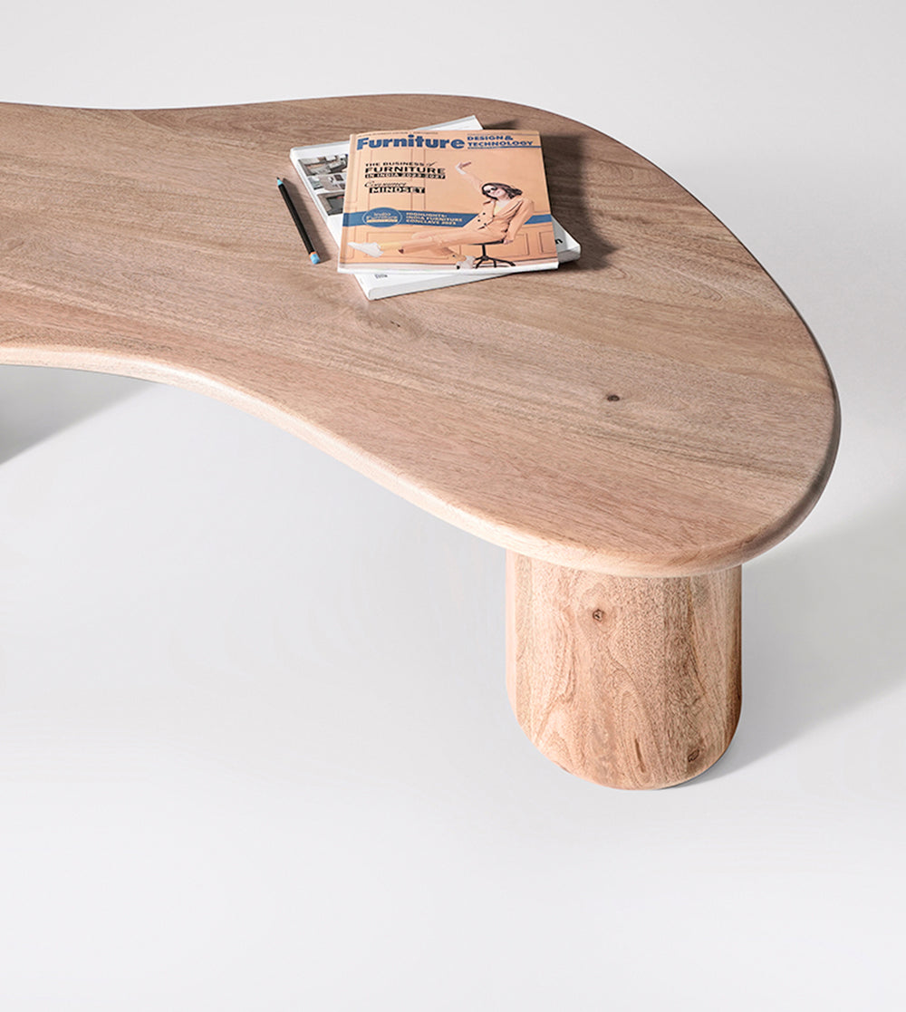 Hima Solid Wood Coffee Table in Natural Finish