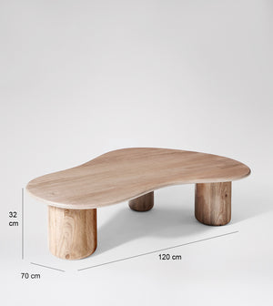Hima Solid Wood Coffee Table in Natural Finish