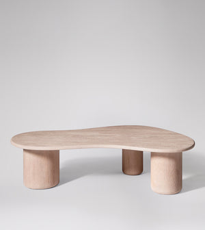 Hima Solid Wood Coffee Table in wood sandblasted grey Finish