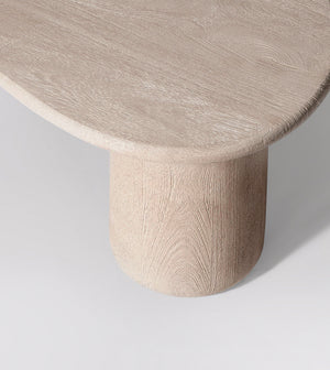 Hima Solid Wood Coffee Table in wood sandblasted grey Finish