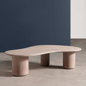 Hima Solid Wood Coffee Table in wood sandblasted grey Finish