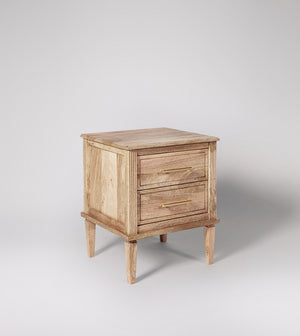 Poly Solid Wood Bed Side Table in natural wood Finish