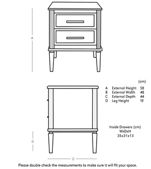 Poly Solid Wood Bed Side Table in wood stained black Finish