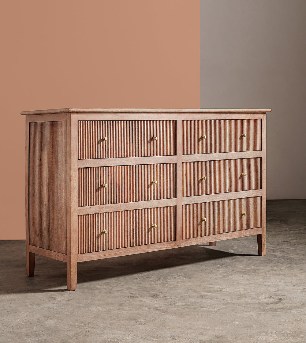 Woolyarf Solid Wood CHEST OF DRAWERS in Natural Finish