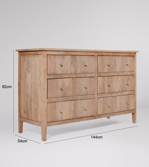 Woolyarf Solid Wood CHEST OF DRAWERS in Natural Finish