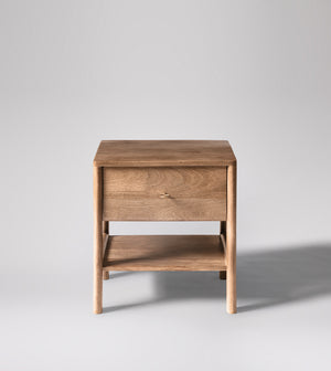 Lieaf Solid Wood Bed Side Table in Natural Finish