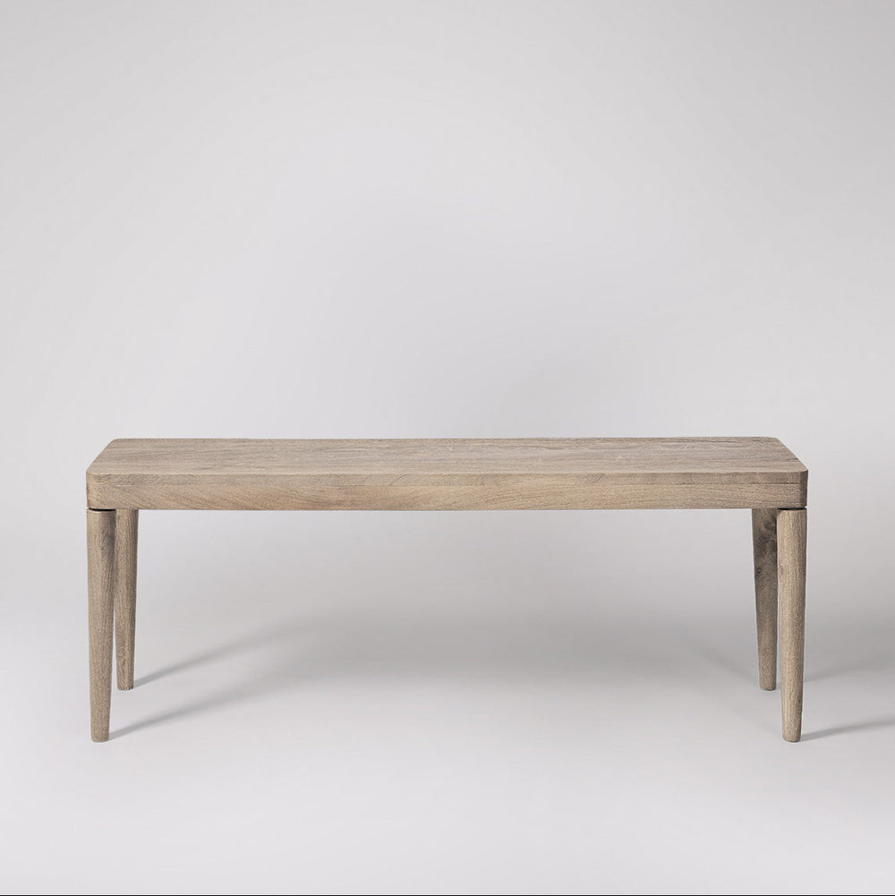 Jorn Solid Wood Bench in wood sandblasted grey Finish