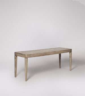 Jorn Solid Wood Bench in wood sandblasted grey Finish