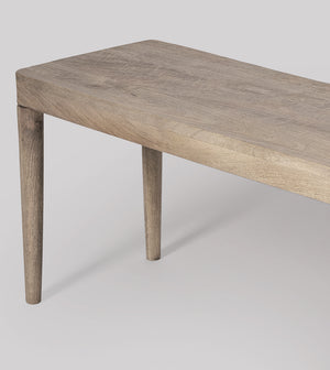 Jorn Solid Wood Bench in wood sandblasted grey Finish