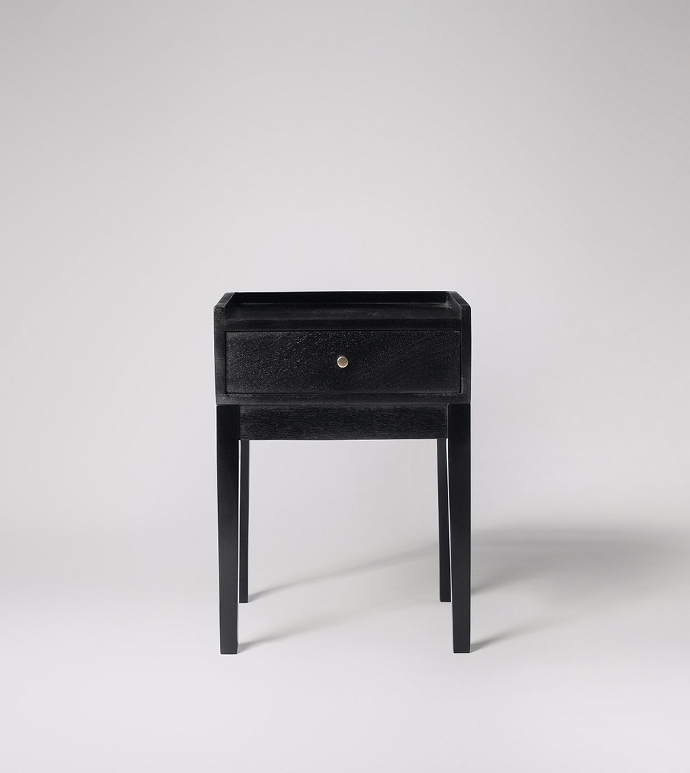 Harmful Solid Wood Bed Side Table in black sealed Finish