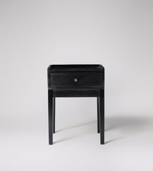 Harmful Solid Wood Bed Side Table in black sealed Finish