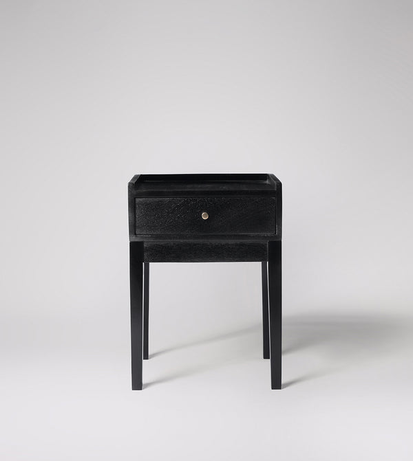 Harmful Solid Wood Bed Side Table in black sealed Finish