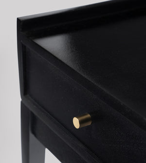 Harmful Solid Wood Bed Side Table in black sealed Finish