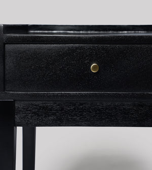 Harmful Solid Wood Bed Side Table in black sealed Finish