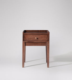 Harmful Solid Wood Bed Side Table in dark brown Finish