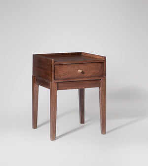 Harmful Solid Wood Bed Side Table in dark brown Finish